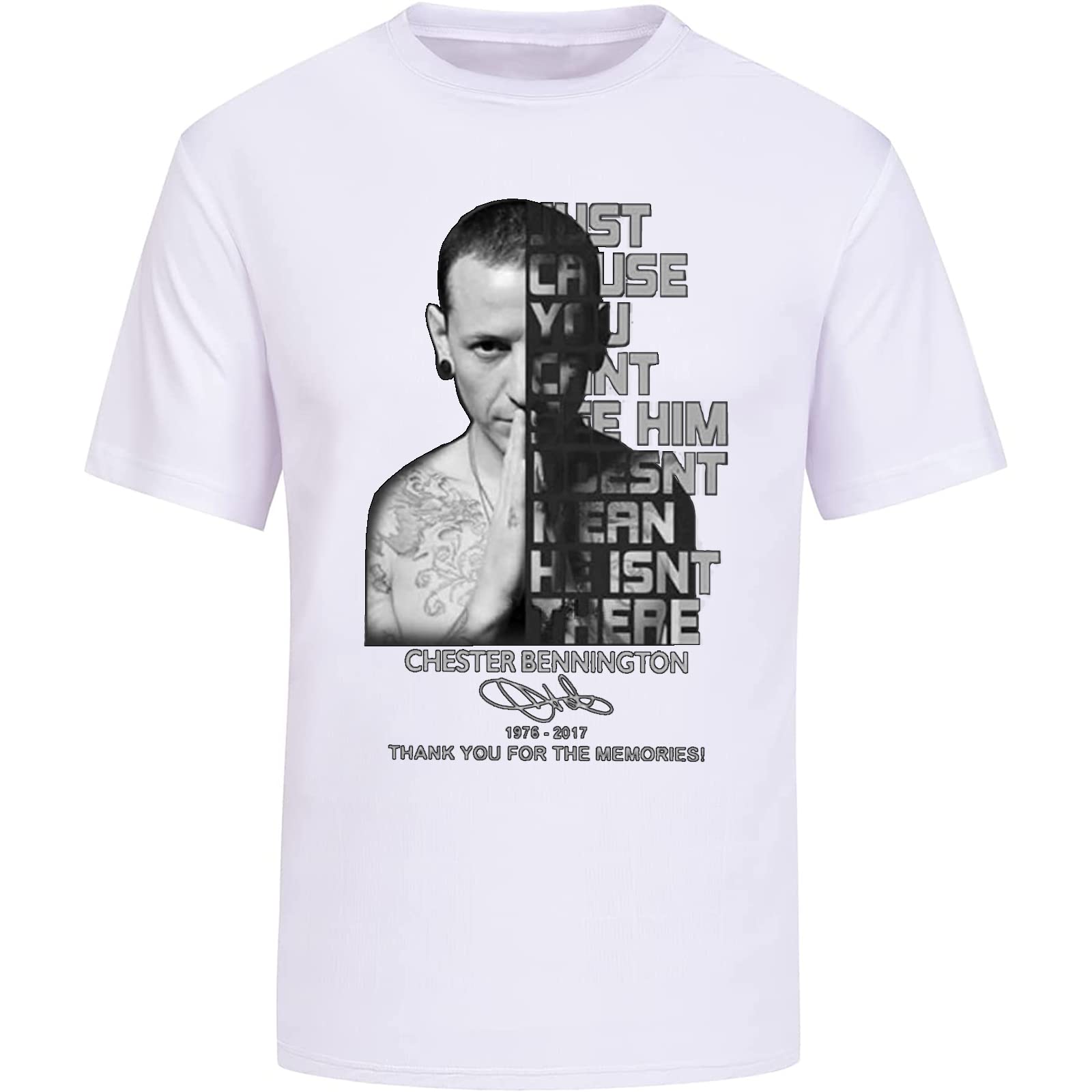 Jiatu Unisex White Best Rock Fans Of Linkin-Park Legend Chester-Bennington Music Mens T-Shirt M
