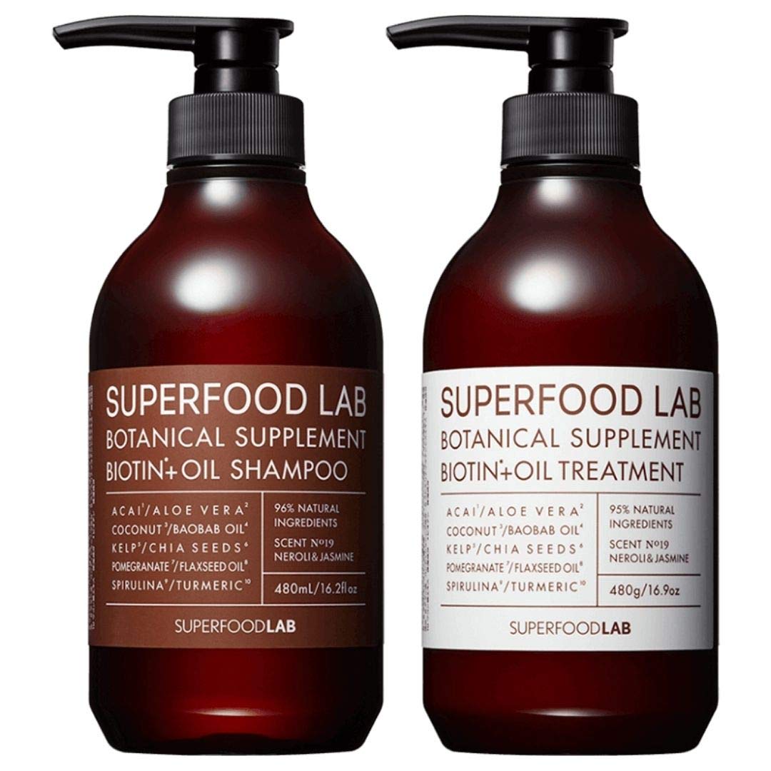 SUPERFOOD LAB Biotin + Oil Shampoo 480ml & Oil Treatment 480ml