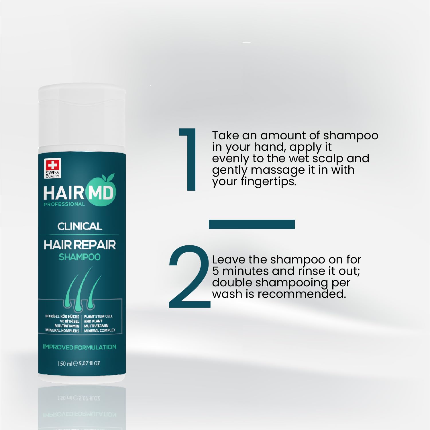 HairMD Transplant Clinical Repair Shampoo - 150ml Biotin for Hair Growth, Exclusive Anti Hair Loss Sensitive Formula