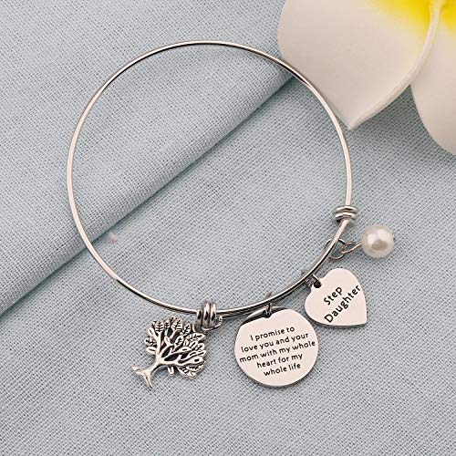 bobauna Stepdaughter Bracelet I Promise To Love Your Dad/Mom With My Whole Heart Wedding Bridal Gift For Daughter in Law From Stepmom Stepdad3