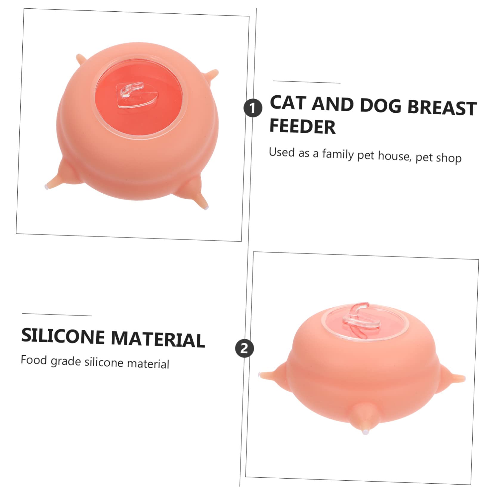 ibasenice Biberon per Cuccioli e Gattini in Silicone, Rosa, Resistente alle Alte Temperature, Facile da Pulire, per L’Alimentazione di Piccoli Animali