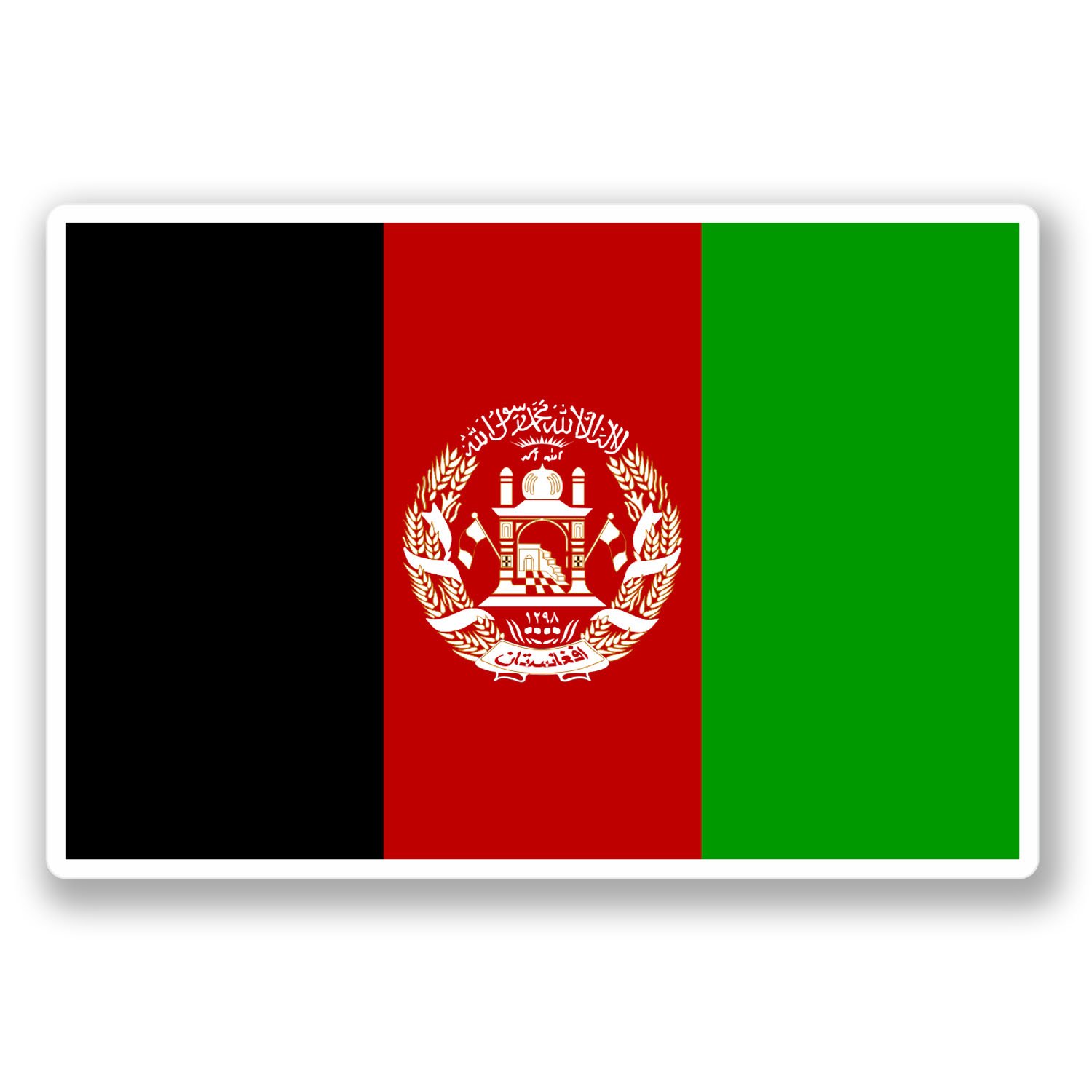 Destinationvinyl Multi 2 X Afghanistan Flag Vinyl Sticker Bike Laptop Travel Luggage Tag Gift #4400 (10Cm Wide X 6.8Cm Tall)