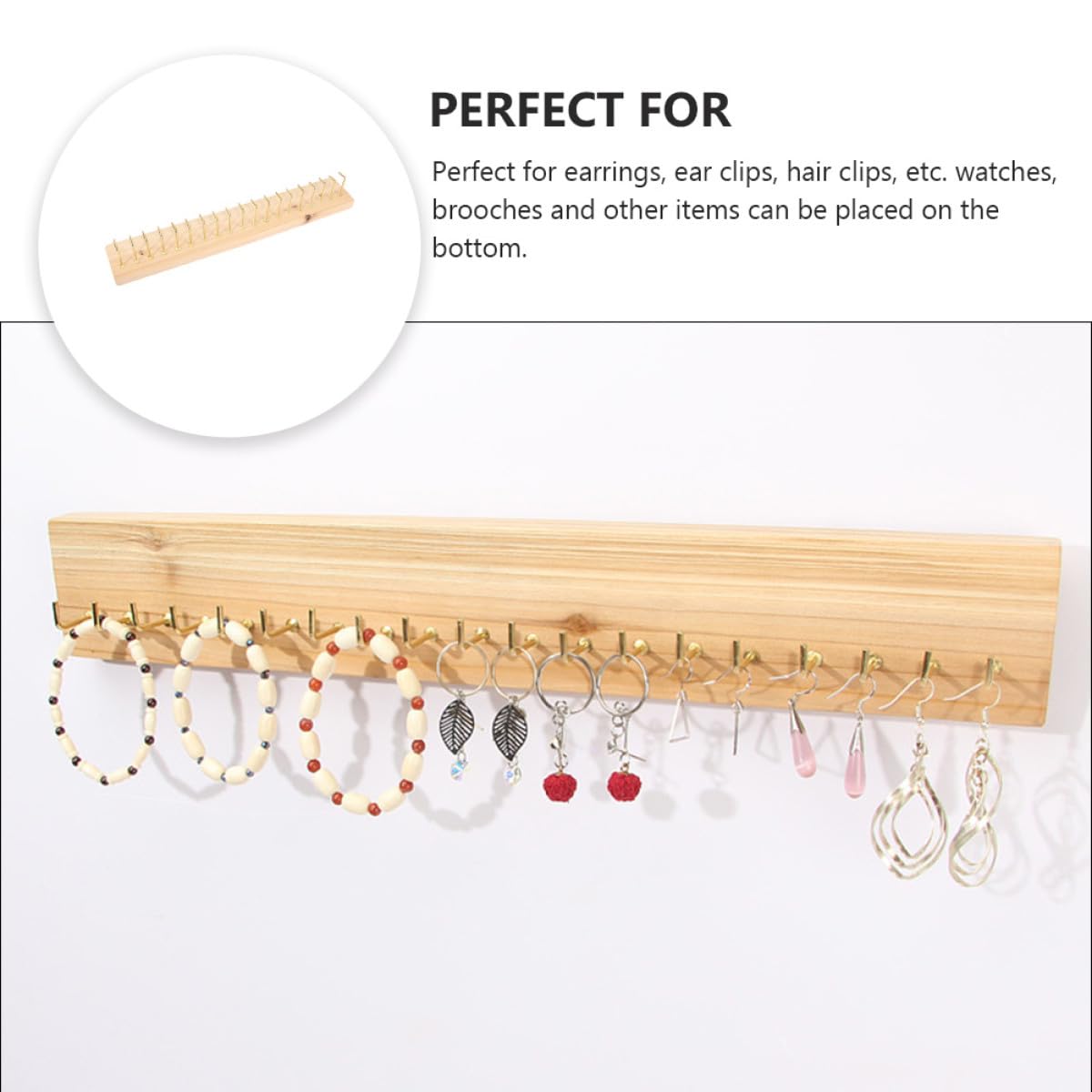 COLLBATH Estante para Collares de Plástico Color Caqui Buen Brillo y Diseño Lujoso, Gancho para Colgar Joyas Que No Se Cae, Adecuado para Organizar Pendientes y Collares Pared