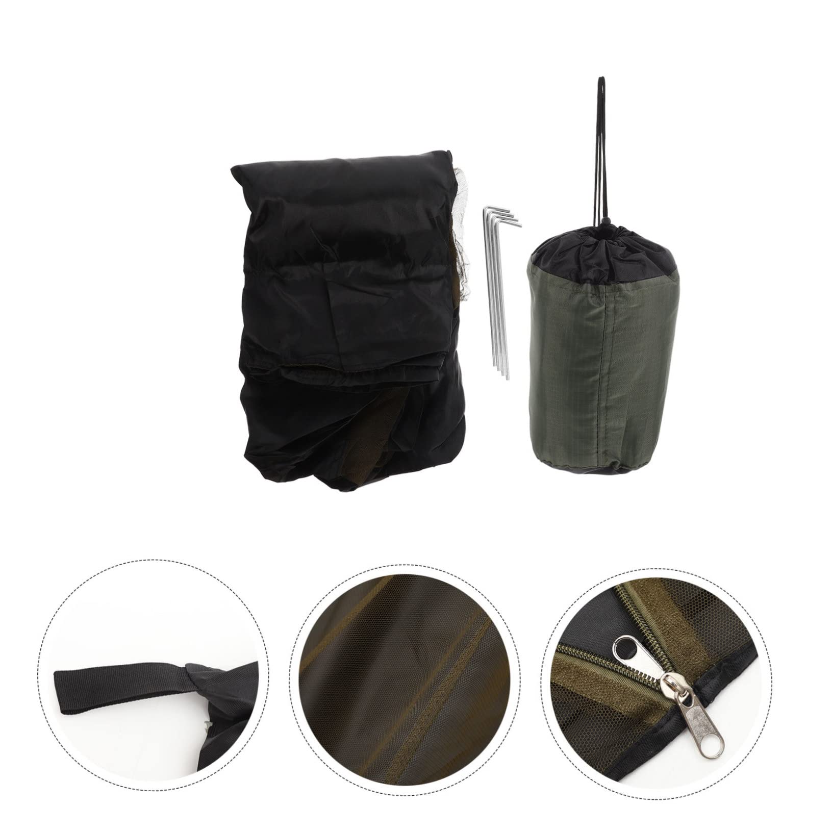 Luxshiny Tenda Zanzariera Portatile Singola Porta a Cerniera Verde