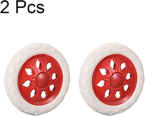 Miniatura 3 de uxcell Carrito de compras Rueda Reemplazo 6.5 Pulgadas Dia Goma Espuma Rojo 2pcs (Capacidad de Carga 22Lbs Cada uno)