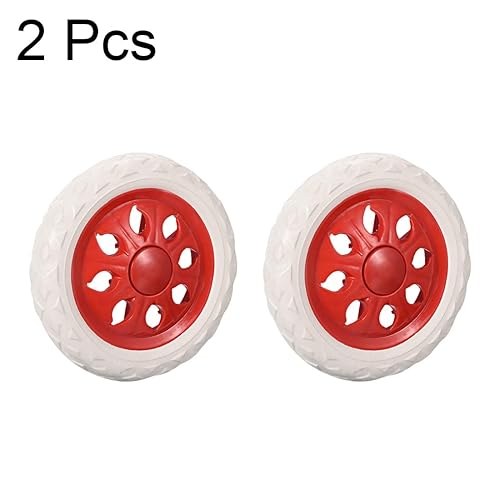 Miniatura 3 de uxcell Carrito de compras Rueda Reemplazo 6.5 Pulgadas Dia Goma Espuma Rojo 2pcs (Capacidad de Carga 22Lbs Cada uno)