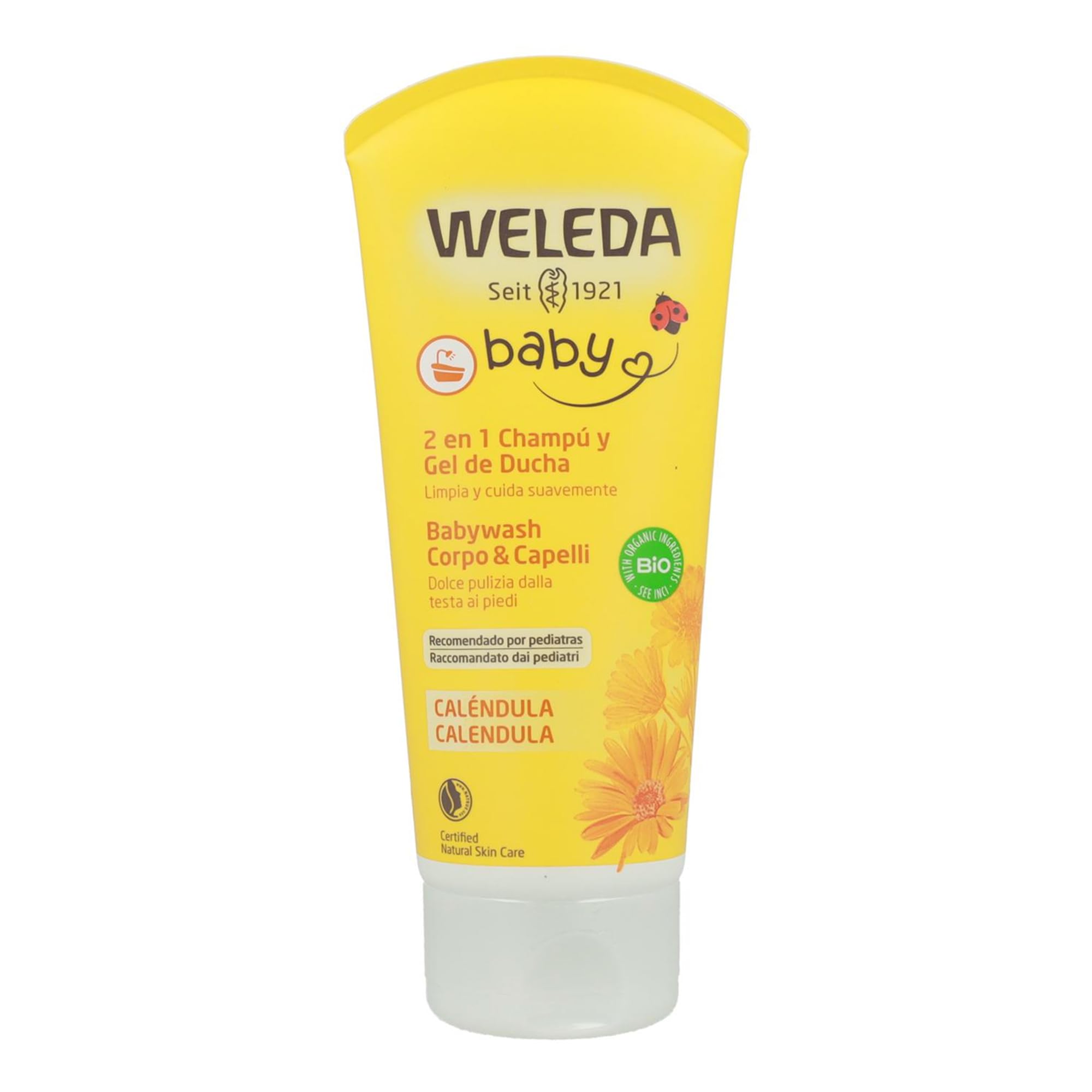 Weleda - Champú y Gel de Ducha de Caléndula, Limpia, Cuida, Nutre y Protege, Vegano, Apto para Pieles Sensibles - 200 ml