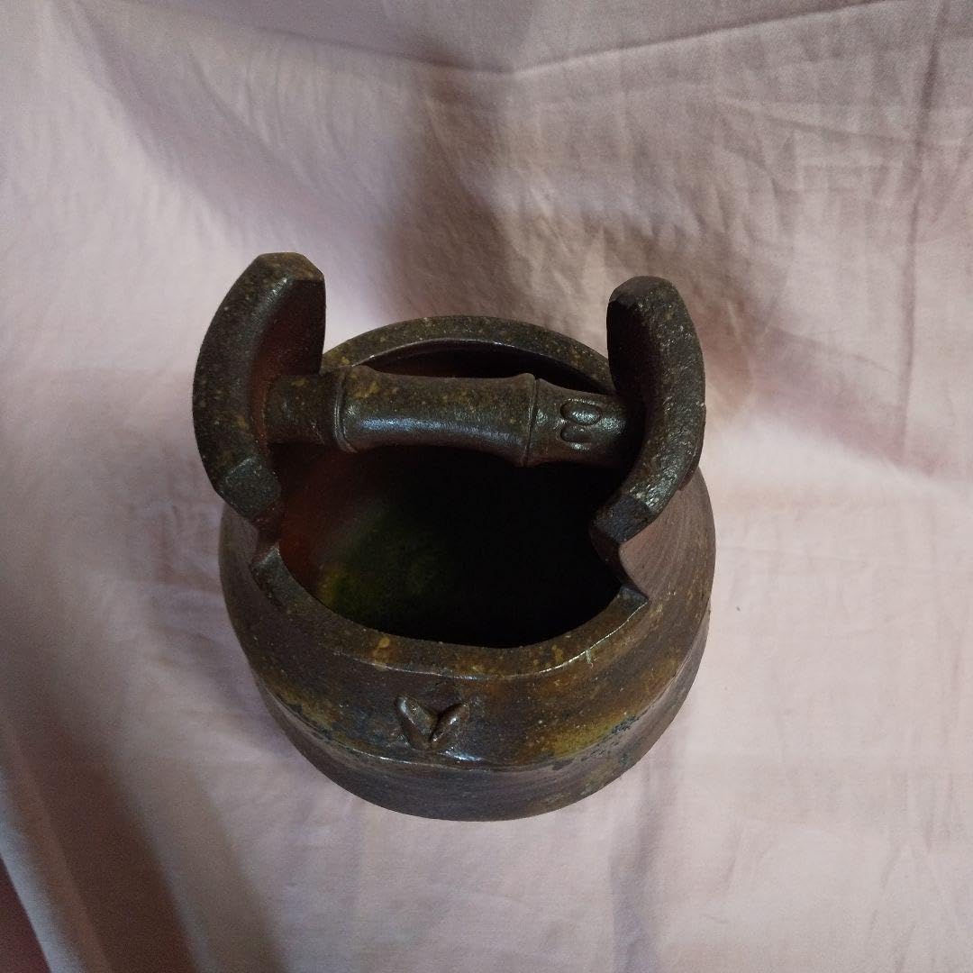 備前焼 小西陶古 花生け 備前焼 陶古窯 花入 品！ 窯変蓋付