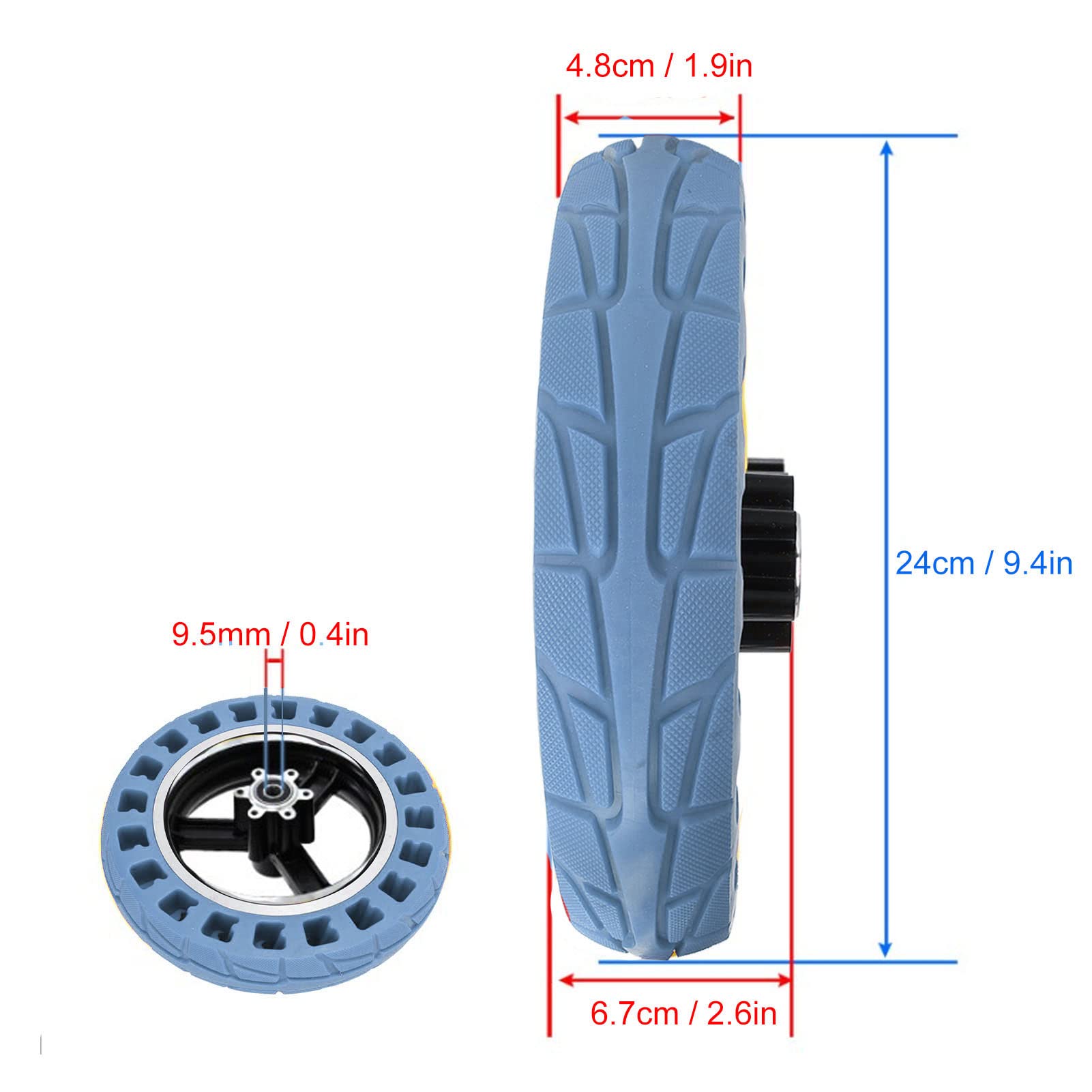 5 pulgadas, neumáticos de scooter eléctrico de 8, neumáticos de panal delanteros o traseros de 10 x 2 pulgadas para Xiaomi Mijia M365, Gotrax GXL V2 y más (azul), ruedas de scooter neumáticos palancas