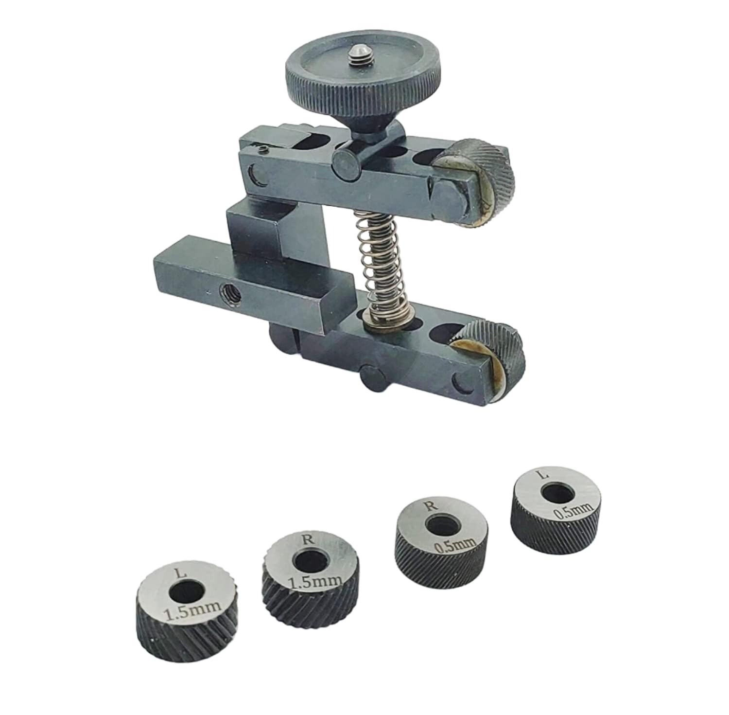 BUYOHLIC Knurling Tool 2" Inch II 50 mm Capacity for Lathe Machine - 3 Pairs x 3 Different Diamond Pitch Hardened knurls
