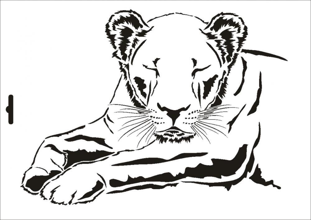 UMR-Design W-051 Lion Textil- / wallstencil Size A4