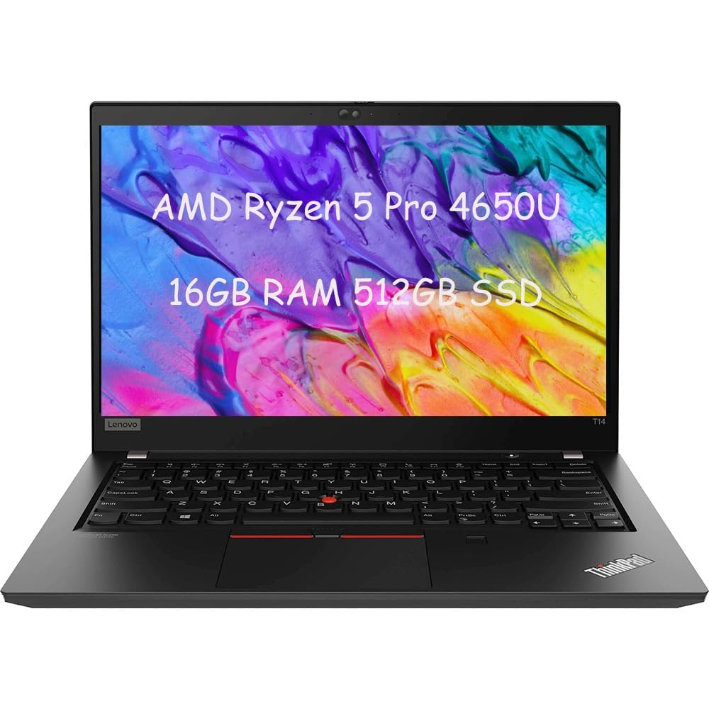 Lenovo Thinkpad T14 Gen 1 Business Laptop, 14" FHD Notebook, AMD Ryzen 5 Pro 4650U, 16 GB DDR4 RAM, 512 GB SSD, Windows 11 Pro (reacondicionado)