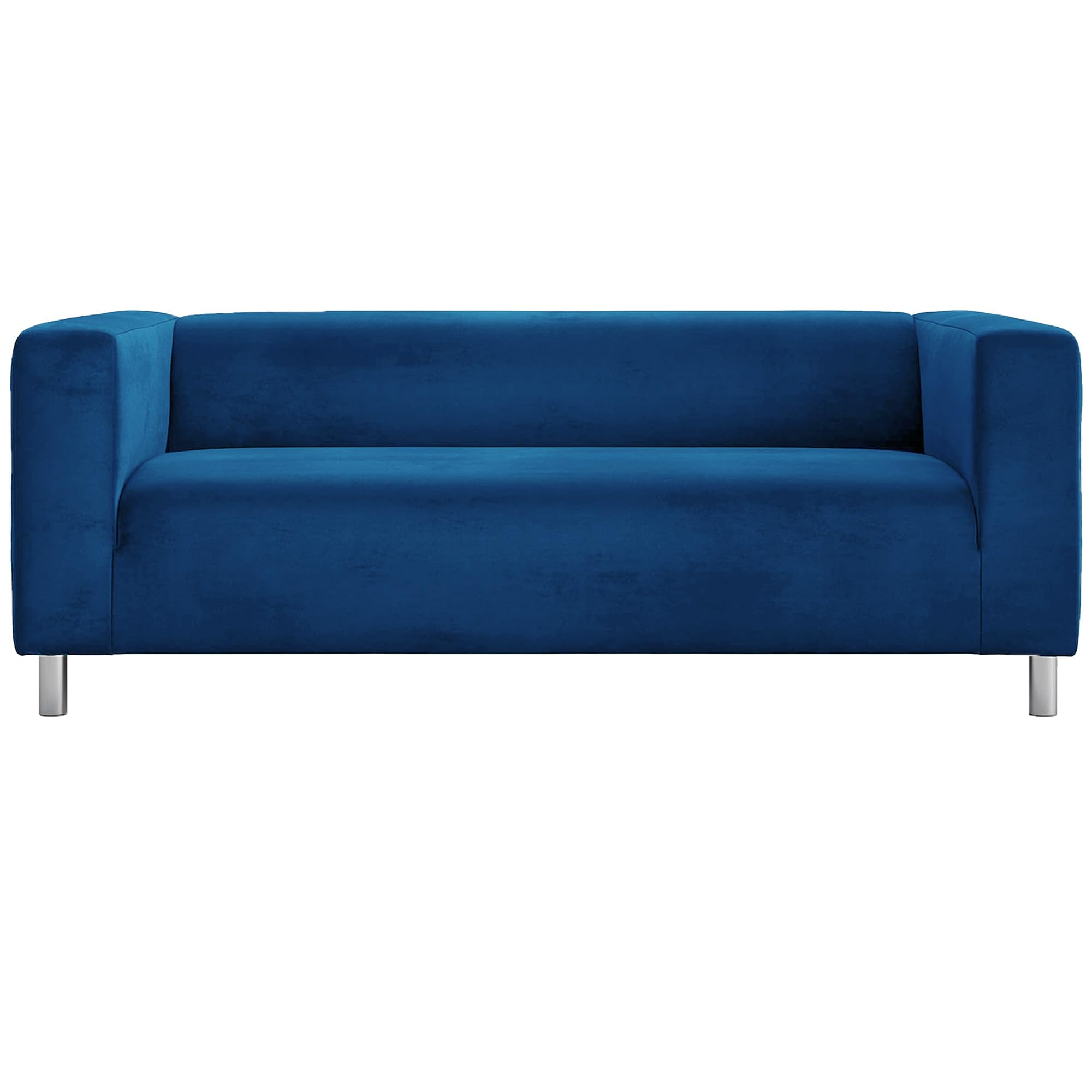 Cosy Burrows Klippan Two-seater Sofa Cover Custom Made Replacement Loveseat Slipcover Washable Pets Friendly Plush Velvet Fits IKEA KLIPPAN 2-Seat Sofa 180 cm (Prussian Blue)