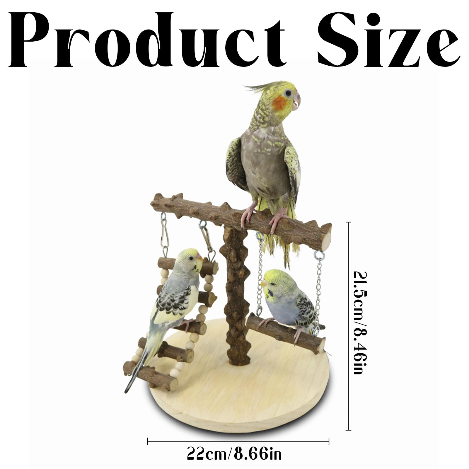 Miaokatze Bird Playground Parrot Play Stand,Parrot Wood Stand for Cage for Budgie, Canary, Cockatiels