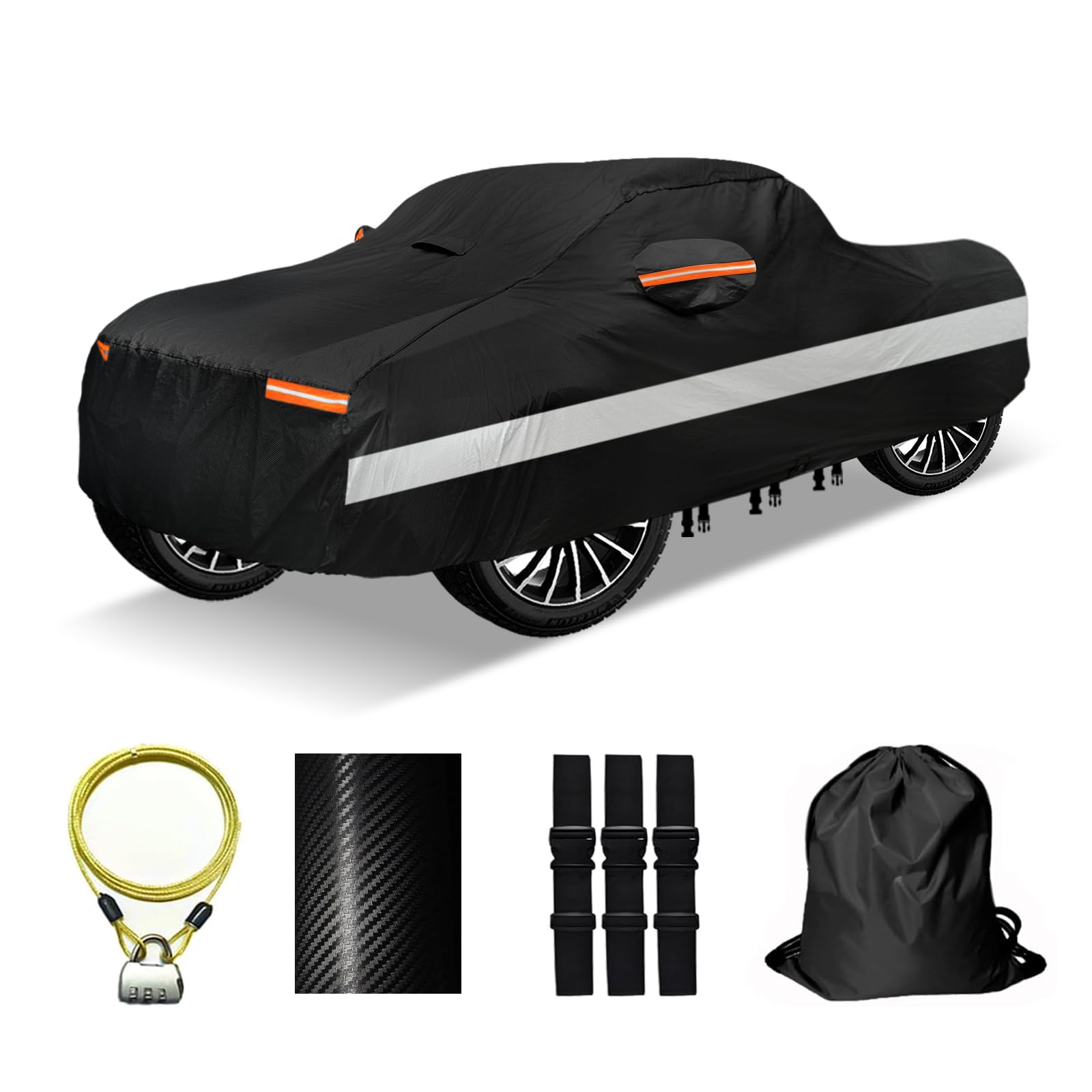 OWEEIO 30 Layers Truck Car Cover for Automobiles All Weather Waterproof Outdoor Snowproof UV Protection Windproof No Zipper