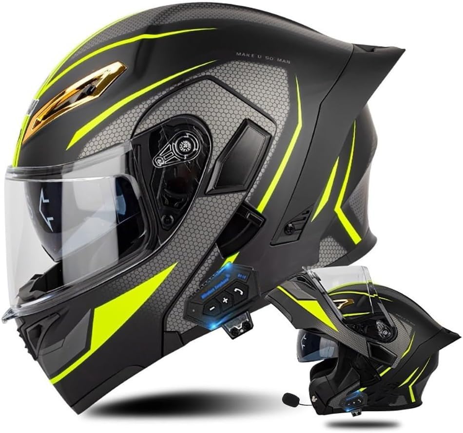 Casque moto modulable Bluetooth à double visière anti-éblouissement