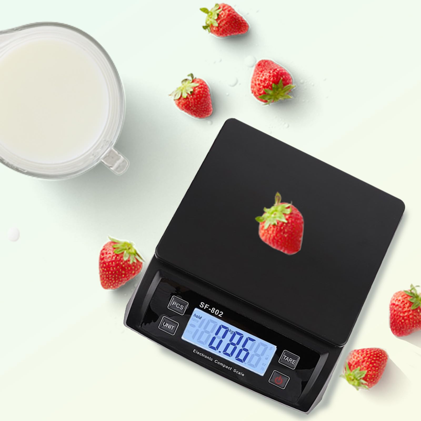 Bilancia Digitale Cucina Digitale Acciaio Inossidabile 30kg,Bilancia Cibo Multifunzionale per la Cottura Della Frutta,Bilancia da Cucina con Display lcd e Funzione Tara Kitchen Scales (Nero)
