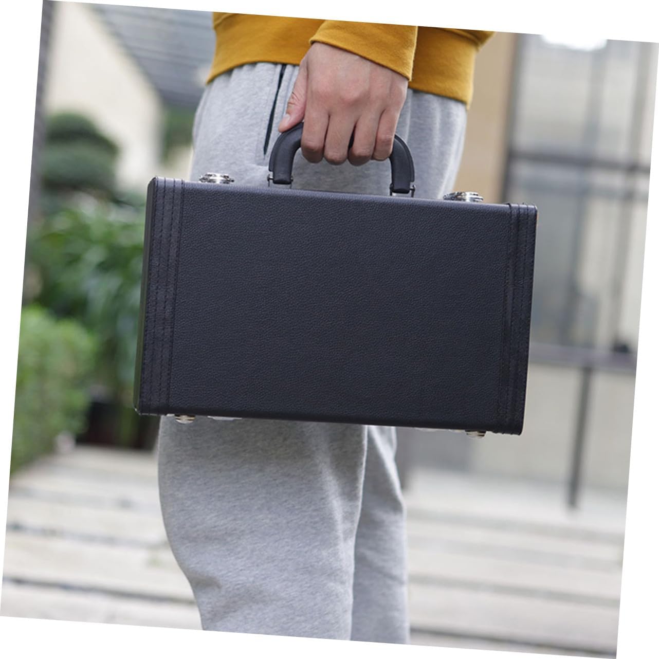 Mobestech Black Shockproof Hard Clarinet Box with Smooth Handle Instrument Storage Pouch Protective Dustproof Case for Musicians