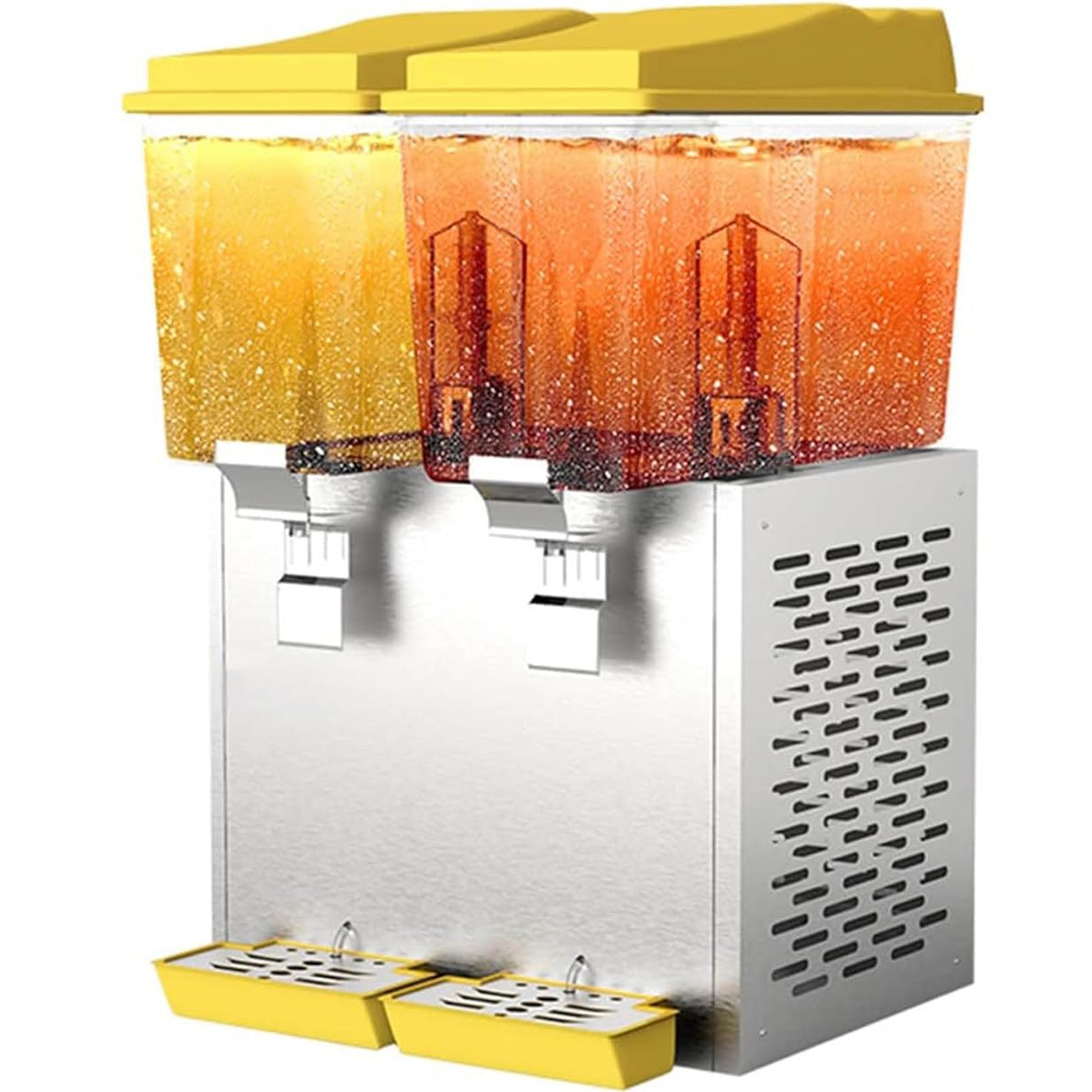 IUYytEW Beverage Dispenser With Spigot, Clear Glass Self-Service Drink Machine For Coffee, Tea, Milk, And Juice, 48L Capacity,32l-Yellow