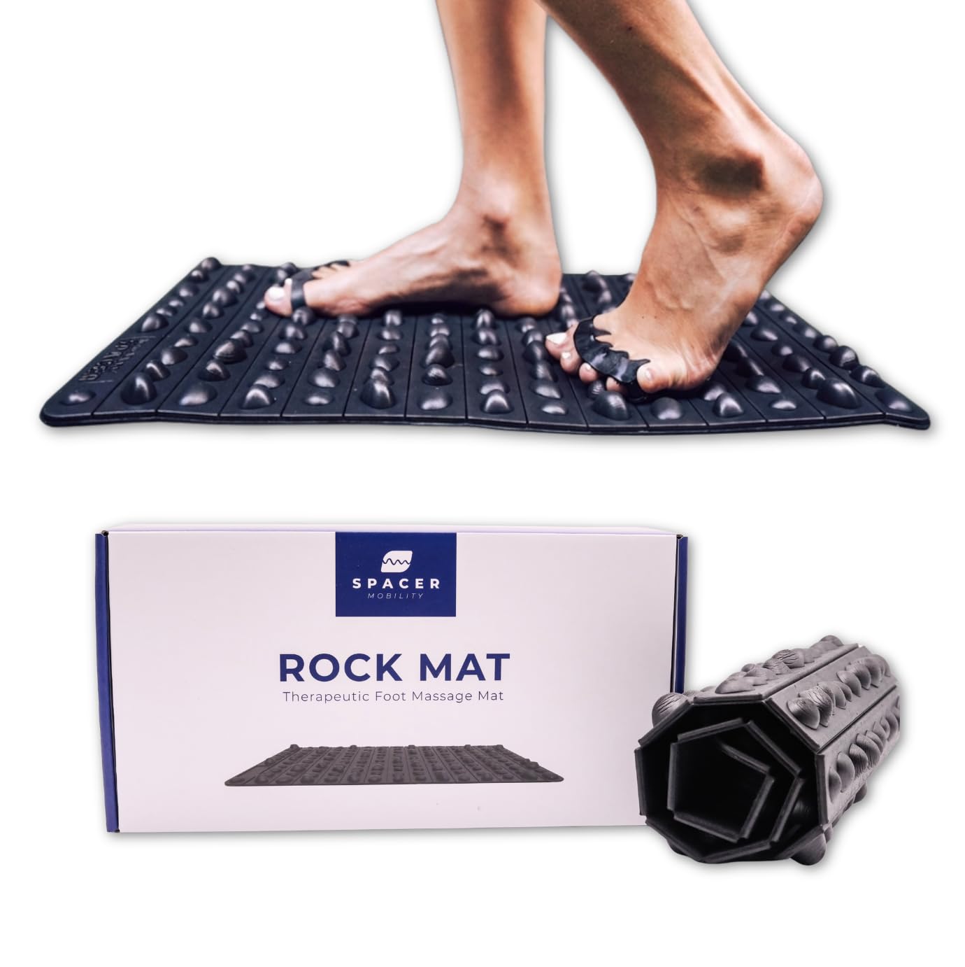 The Rock Mat by Spacer Mobility - Wake up your Feet and Stimulate Nerve Endings, Relieve Tension, and Promote Relaxation | Made with Firm Foam, Releases Tension & Increases Proprioception