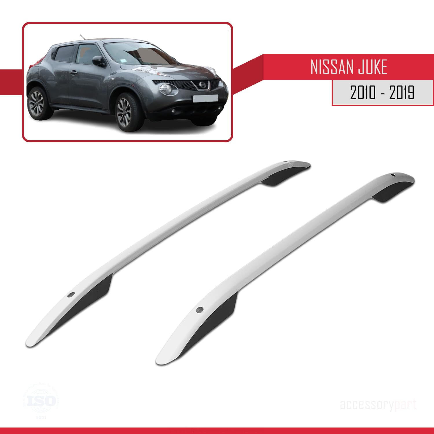 Kompatibel mit Nissan Juke (F15) 2010-2019 (Kurzer Radstand L1/H1) Dachreling Dachträger Gepäckträger (Klebemodell) Grau
