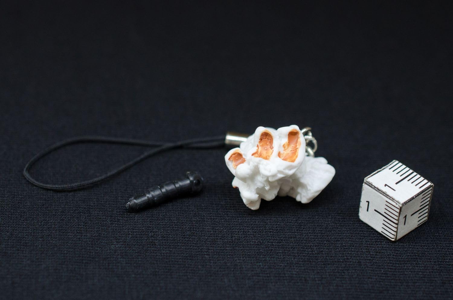 Miniblings pop-corn Pendentif pour téléphone mobile pop-corn cinéma mobile pendentif bijoux faits à la main 3D I Porte-clé Porte-clés