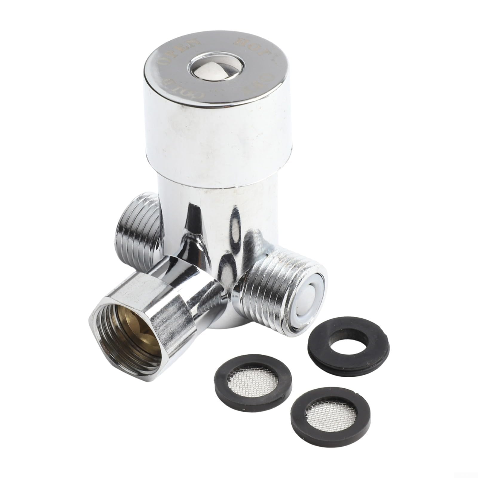 ZQFHSX Thermostatic Mixing Valve, Automatic Temperature Control Valve for Hot and Cold Water, G1/2 Thread Brass Alloy Faucet Accessory with Check Home Commercial(Alloy)