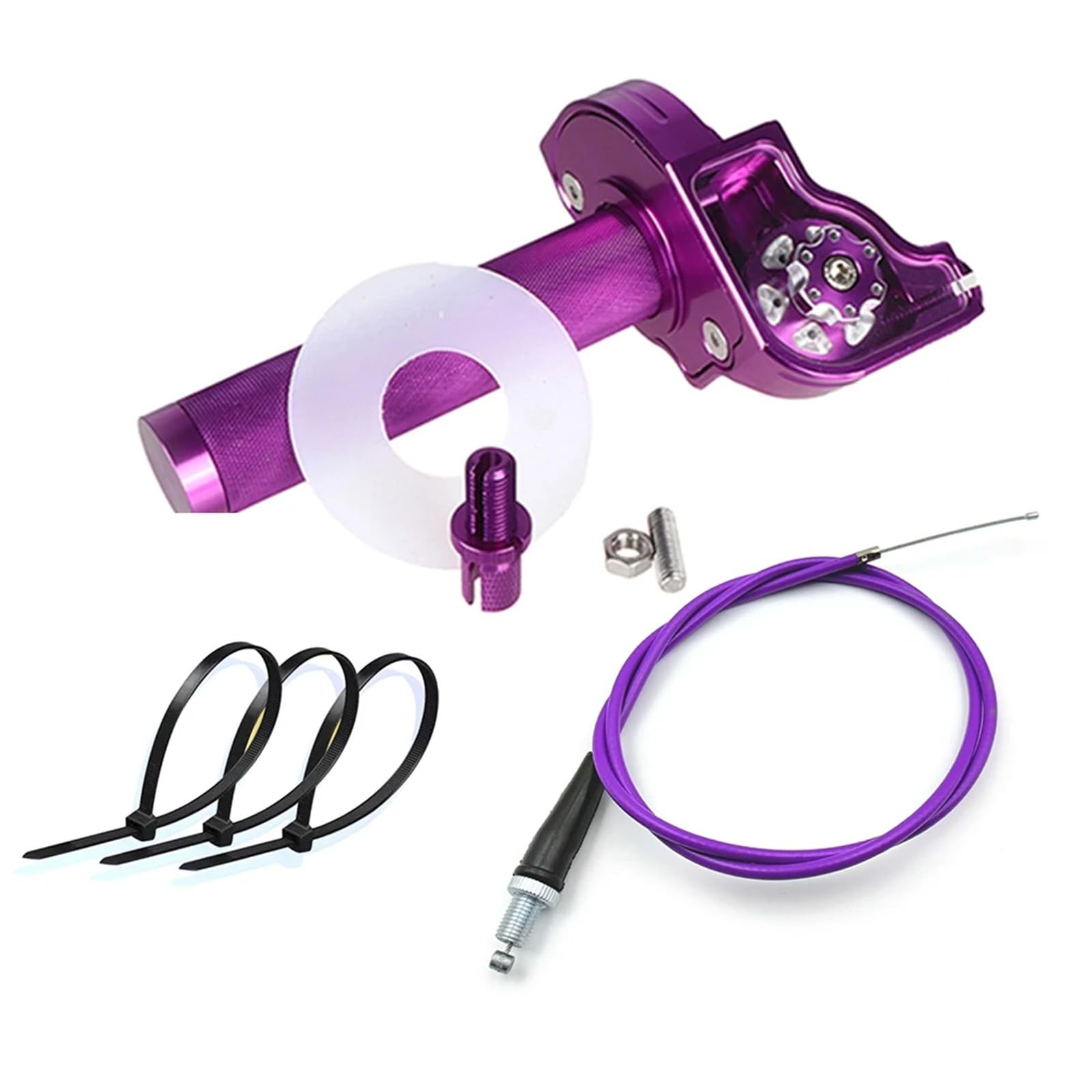 Misura for Ciclomotore Scooter Dirt Bike ATV Universale di Alluminio di CNC Del Motociclo Acceleratore 7/8 ''22mm Manubrio Acceleratore Twist Grip Twister(Purple Set)