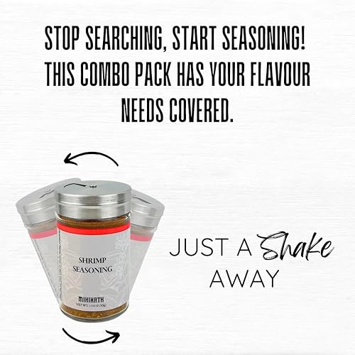 Miniatura 5 de MIHIKATH Mezclas de condimentos  Especias orgánicas para asar y cocinar  Listo para usar, sin OGM  Pollo, pescado, camarones y filete Paquete de 4