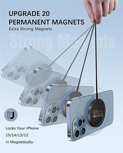 Miniatura 5 de Cargador magnético inalámbrico Apple MagSafe para iPhone 15141312 Series, AirPods - Almohadilla de carga LED con puertos duales