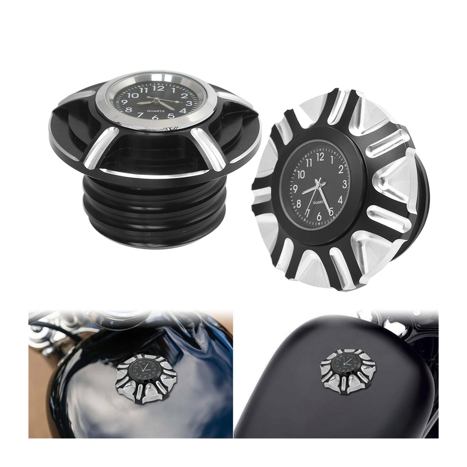 Tappo Serbatoio Alluminio Cnc Tappo Serbatoio Stile Corona Per Harley Davidson - CNC Alluminio Per Sportster, Dyna, Softail Tappo Corona Moto - 5