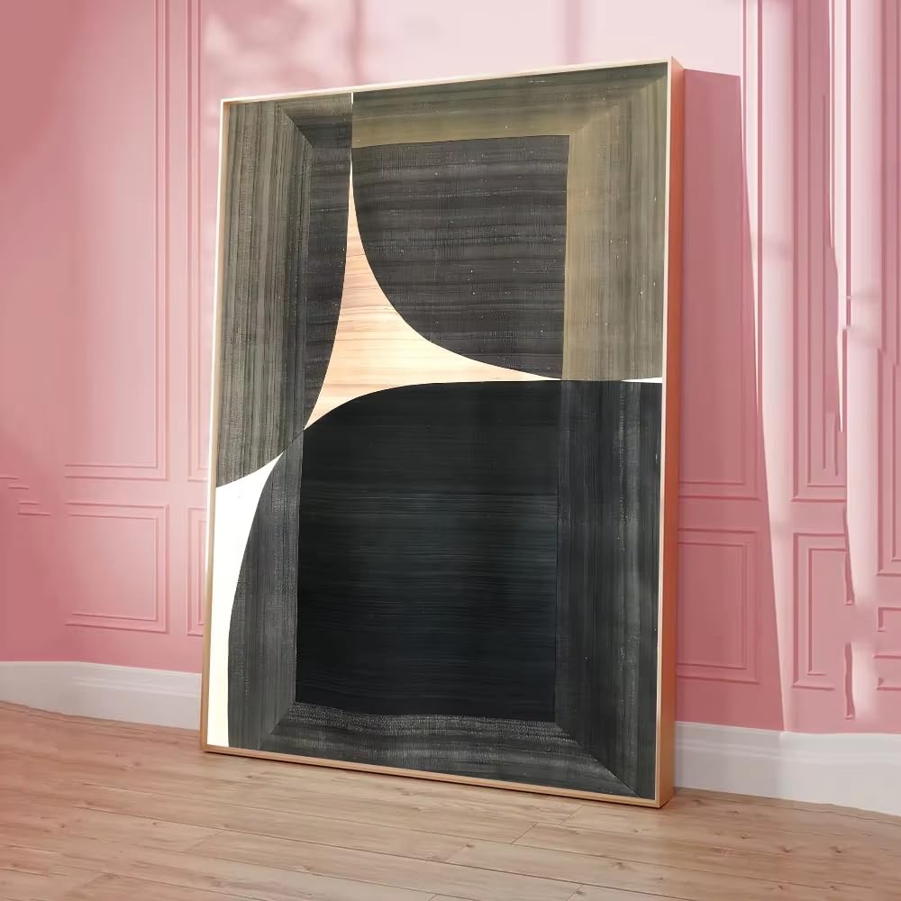 DFZEWKI Abstract Retro Black GeometryMovie Posters Room Cafe Aesthetic Art for Living Room Home Decor(50x70cm(20x28in)/No frame)