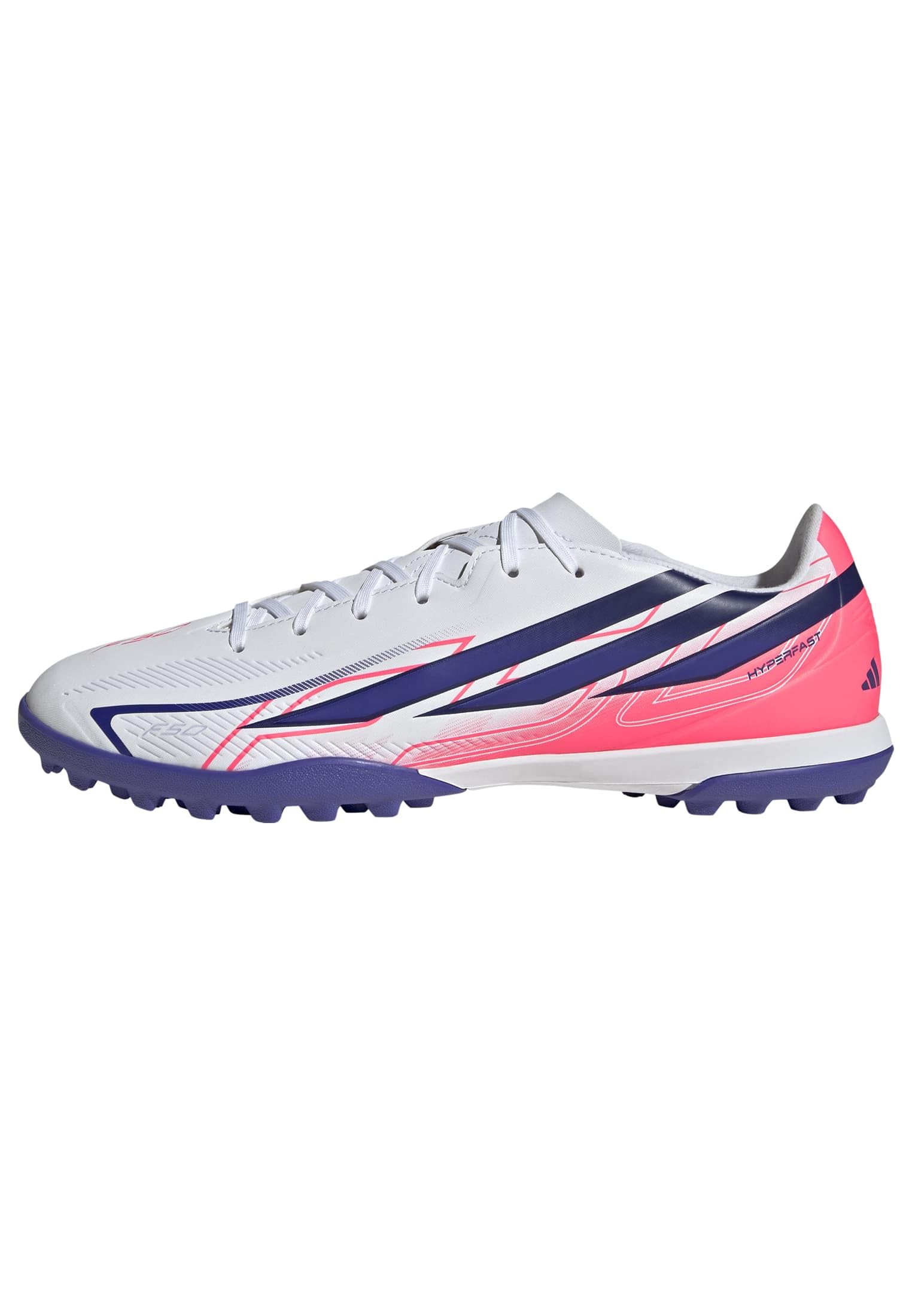 Adidas Men's F50 Hyperfast Club Turf Football Shoes - White/Coral - 8.5 (42.7)