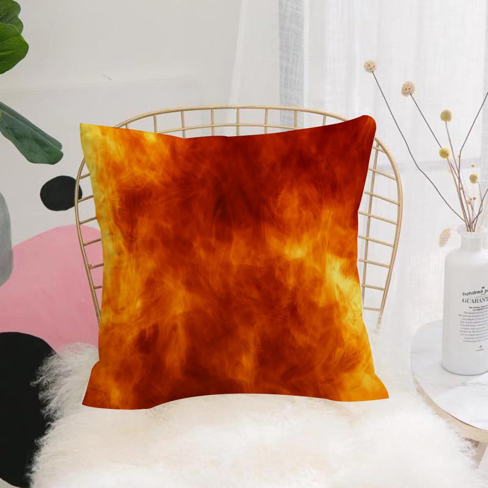 HYOSXW Cushion Cover,Throw Pillow Case Home Decorative for Living Room Bedroom Sofa Chair 16X16 Inch,Abstract black and red orange dark marble background,Pillowcase 40X40cm