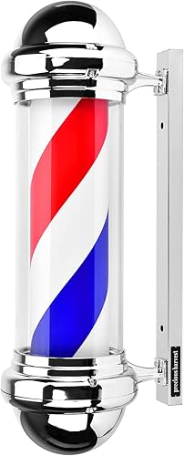 precious harvest Barber Light Pole,Red, Blue and White Barbershop Rotating Light Fixture, Classic Signs for Hair Salon,Wall Mount,LED Light Source, disponible en Yaxa Colombia