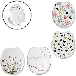 Genérico Assento Sanitário Universal, Almofadado em Espuma, Diversos Modelos Estampados, 37x45cm, Branco, Design Ergonômico (Branco Liso)