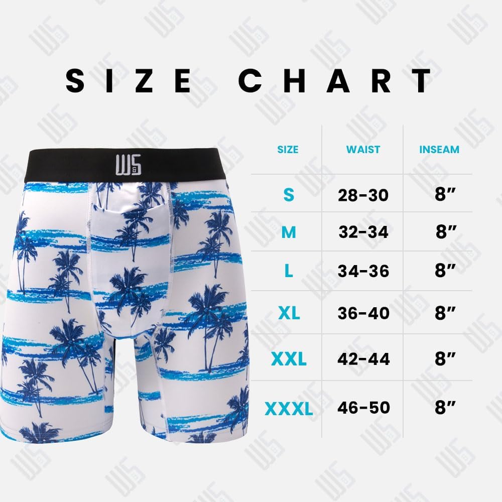 Warriors & Scholars Chafe Safe Pouch 8" Inseam Boxer Briefs For Men With Pouch, Breathable, Soft, Moisture Wicking Underwear - Image 5