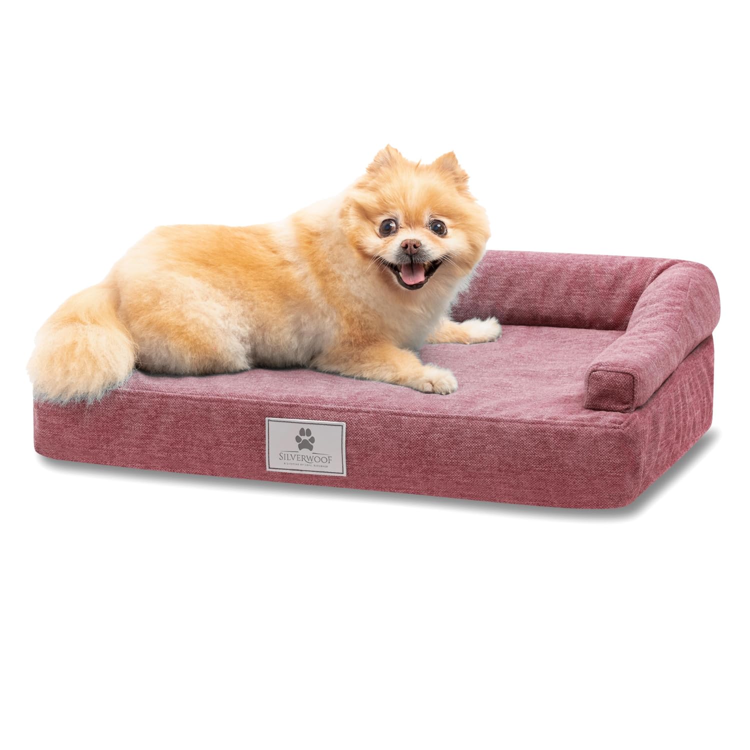 Cama de lujo hecho a mano ortopédica para perros extra pequeños ZEN PLUS - 100% impermeable y lavable - Espuma viscoelástica (8cm) - Cama para perros que calienta y refresca (Rosa, X-Small)