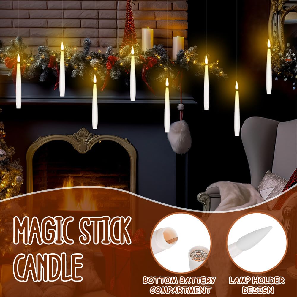 Candele Harry Sospese Con Bacchetta, 12 Pezzi Floating Candles, Candele