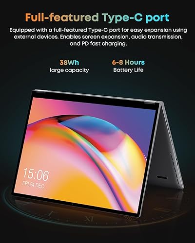 Miniatura 7 de CHUWI FreeBook Laptop 2 en 1 con pantalla táctil de 13.5 pulgadas, 12 GB de RAM 512 GB SSD, Intel N100 de 12 generación (hasta 3.4 GHz), SSD