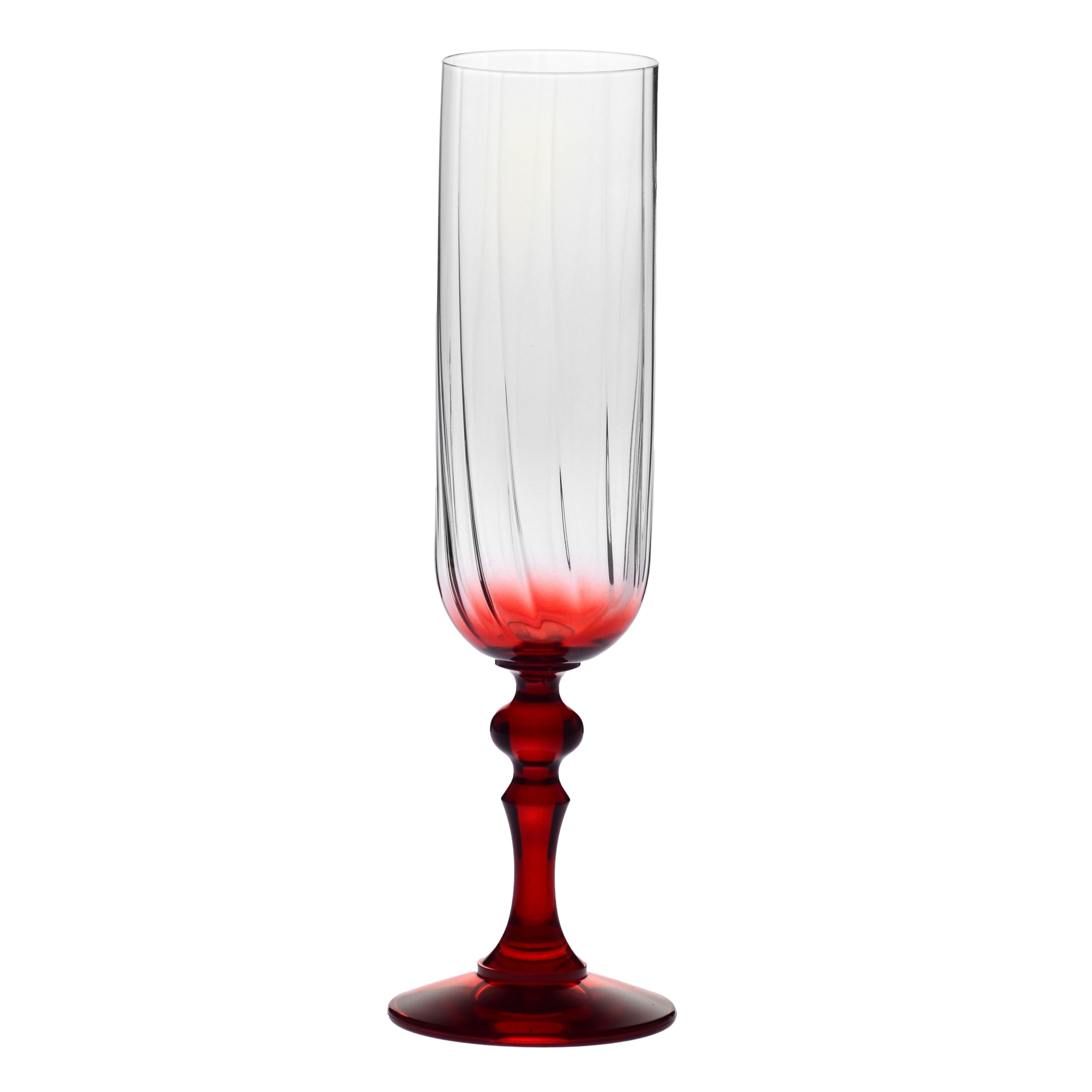 Krosno Champagner Gläser 2er Set, 220 ml, Roter Stiel, Bubble | Celebration Moments, Sektgläser, Bleifreies Kristallglas Trinkglas für Champagner, Prosecco, Cava und Schaumwein, Aperitif
