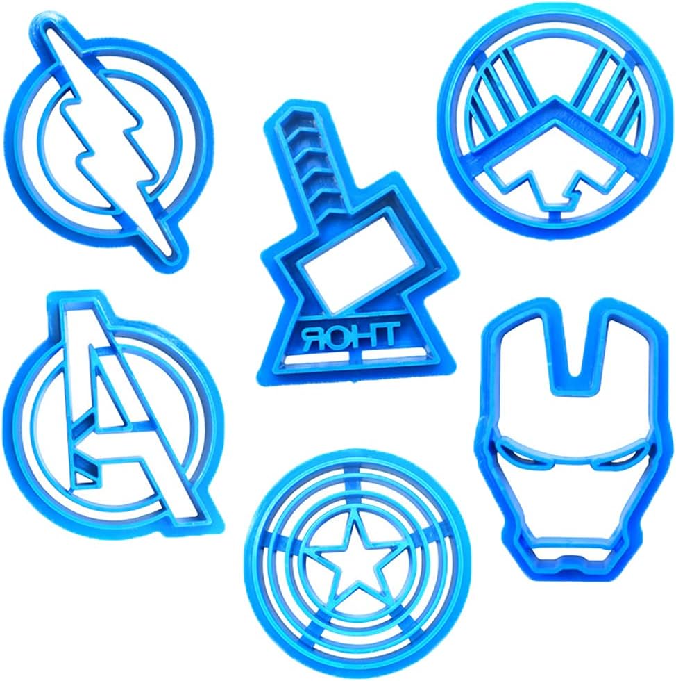 Plastic Cookie Cutters - 6 Pieces Fondant and Biscuit Cutter Set, Cartoon Impression Cutter for Sugar Craft Cake Decoration