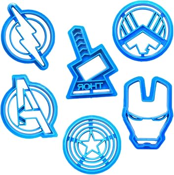 Crethinkaty Plastic Cookie Cutters - 6 Pieces Fondant and Biscuit Cutter Set, Cartoon Impression Cutter for Sugar Craft Cake Decoration