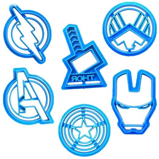 Crethink Ausstechformen aus Kunststoff, 6-teiliges Fondant-Ausstechformen-Set, Karikatur-Keksausstecher, Cartoon-Keksausstecher, Zuckerdekoration, Kuchendekoration