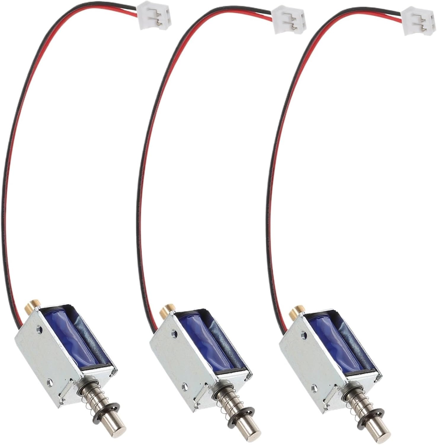 3Pcs Push Pull Electromagnet Solenoid 12V Linear Motion Plunger Spring Valve Actuator For Vending Machines