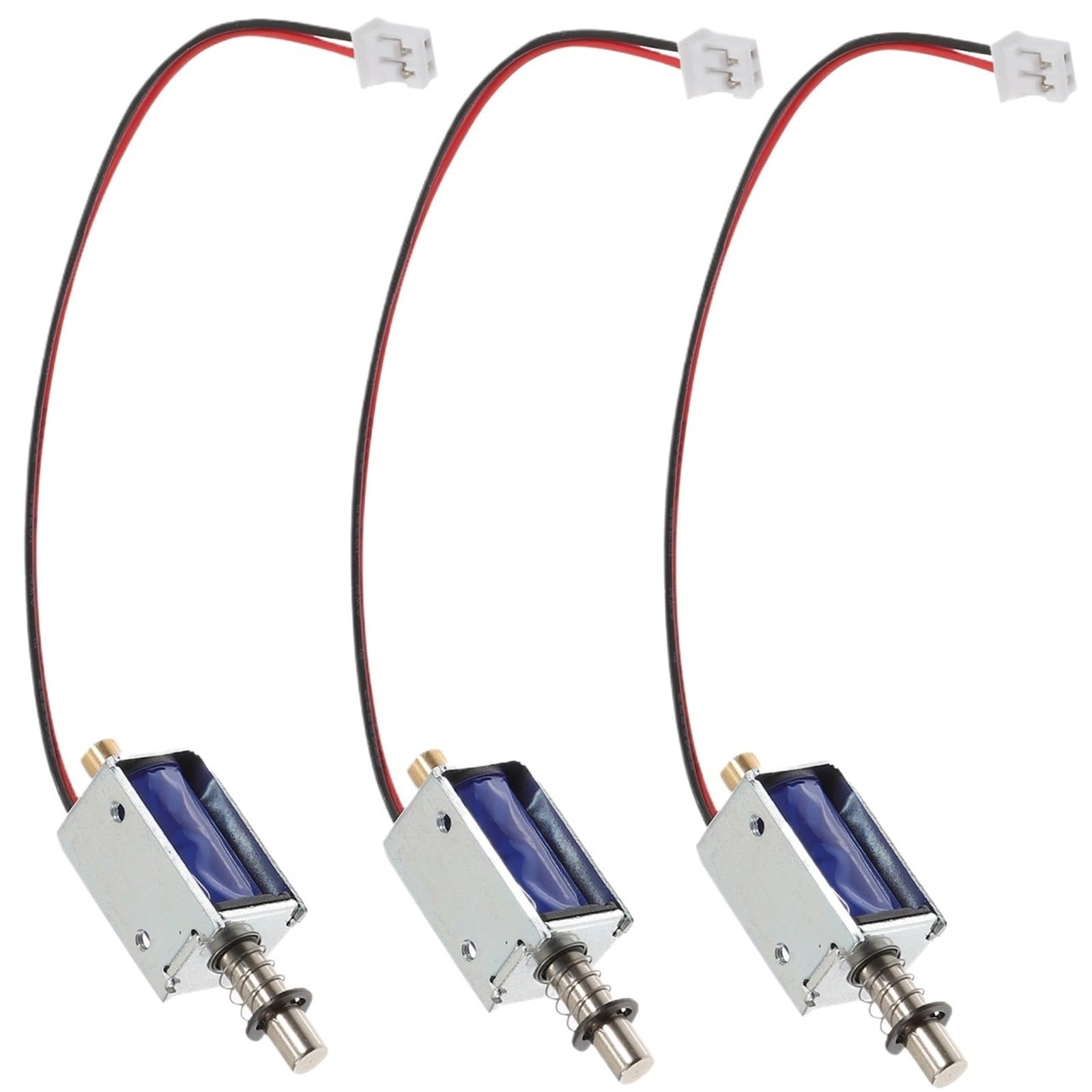 Solenoide electroimán de empuje de 12 V de movimiento lineal actuador de válvula de resorte para máquinas expendedoras