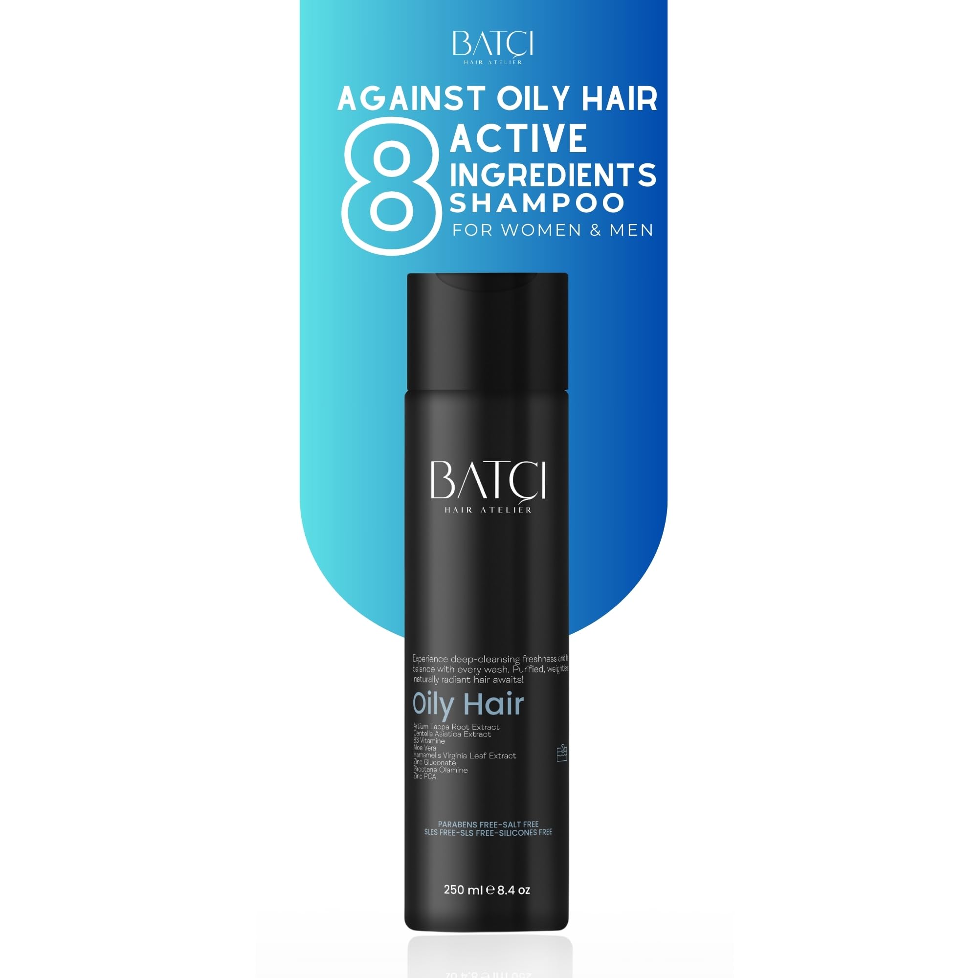 BATCI Hair Atelier Oil-Control Sulfate-Free Shampoo for Oily Hair 8.4 oz 250 ml - Image 3