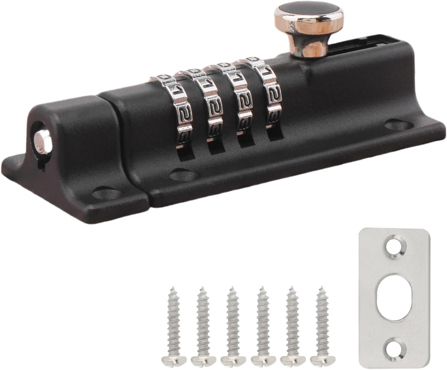 Vault Locks Keyless Gate Lock, 4-Digit Sliding Barrel Bolt Security ...