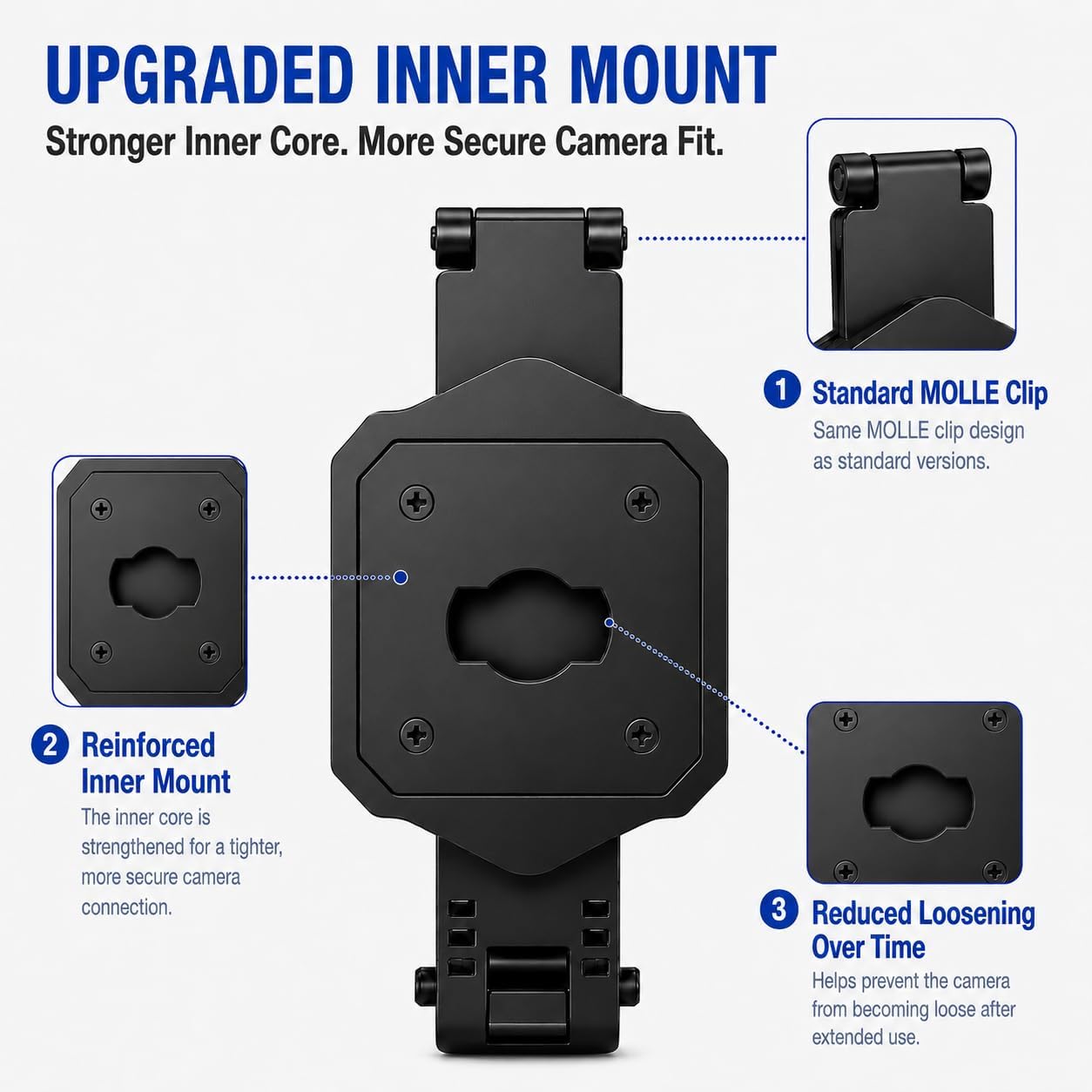 Single MOLLE Body Camera Mount for Axon Body 2/3/4/Workforce image 3