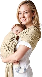 MISSWISDOM Baby Ring Sling Baby Carrier Newborn to Toddler Carrier (7-35 lbs), Baby Sling Carrier, Toddler Sling Carriers, Infant Wraps Carriers, Cream